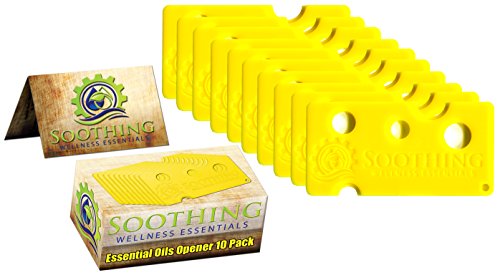 10 Pack Essential Oils Opener Key Tool Set - The Perfect Opener and Remover Accessory for Roller Balls and Caps on Most Bottles â€“ for DoTerra, Young Living, Aura Cacia & More (Canary Yellow)