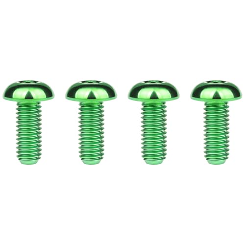Image of Titanium Bolt M4x6 8 10 12 15 20mm Hex Head Screws for Bicycle Pack of 4 (Green, M4x10mm)