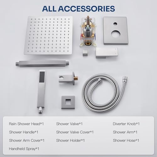 HoliSpa Ceiling Mount Shower System with 12" Rain Head, Handheld & Valve by HoliSpa - Used condition - Image 9