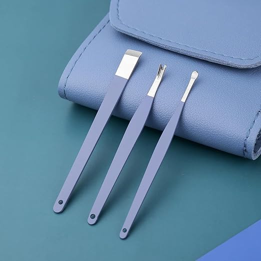 velnest 16-Piece Professional Manicure Pedicure Set, Stainless Steel Nail Care Kit, Nail Cutter, Nail Scissors, Grooming Kit Luxurious Travel Leather Case, Manicure Pedicure Kit For Women/men blue 2