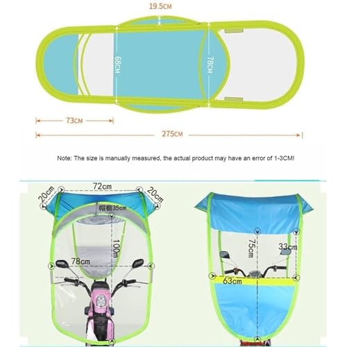 Toldo universal de movilidad para scooter, totalmente cerrado, impermeable, parasol y cubierta de lluvia, diseño plegable para un fácil almacenamiento y transporte