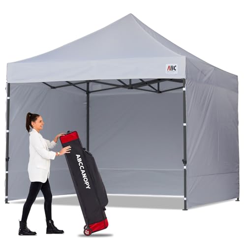 Image of ABCCANOPY Heavy Duty Easy Pop up Canopy Tent with Sidewalls 10x10, Gray