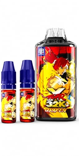 FighterX 32000 Puff Remplissable Rechargeable 00mg Sans Nicotine 1000 mAh Uraken (Double Fraise)