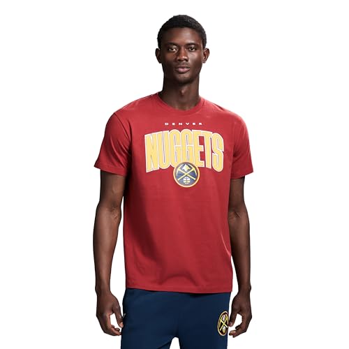 Game 7 x NBA Officially Licensed Mens Graphic Short Sleeve Lightweight Crew Neck Cotton T-Shirt Denver Nuggets L Red