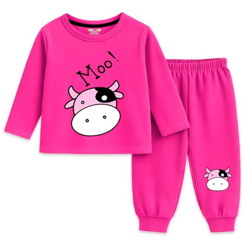 Image of Kuchipoo Girls Cotton T-shirts & Pajamas Set | Full Sleeve Printed Top & Pajama | Soft & Breathable Sleepwear | Comfortable Elastic Waist | Pack of 3