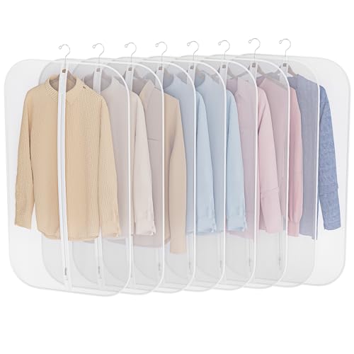 FJANS 衣類カバー スーツ 洋服 防虫防カビ 8枚組 60×100cm 収納カバー クローゼット用 服カバー 防塵 PEVA