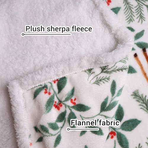 HITIME Christmas Sherpa Fleece Throw Blanket for Couch Bed Sofa Adults -Soft and Warm Blanket for Winter, Thick and Fuzzy Throw Blanket (Throw - 50" x 60") - B - image 3