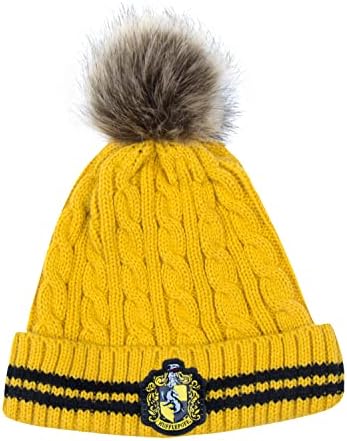 Cinereplicas - Harry Potter - Pom Pom Beanie - Officially Licensed - Hufflepuff - Yellow & Black