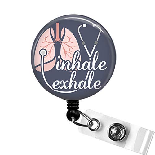 INHALE EXHALE Respiratory Therapist Badge Holder, Inhale