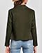 KIRUNDO Womens 2024 Fall Jackets Fashion Long Sleeve Open Front Crop Faux Suede Leather Bike Jackets Winter Coats(Army Green, Small)