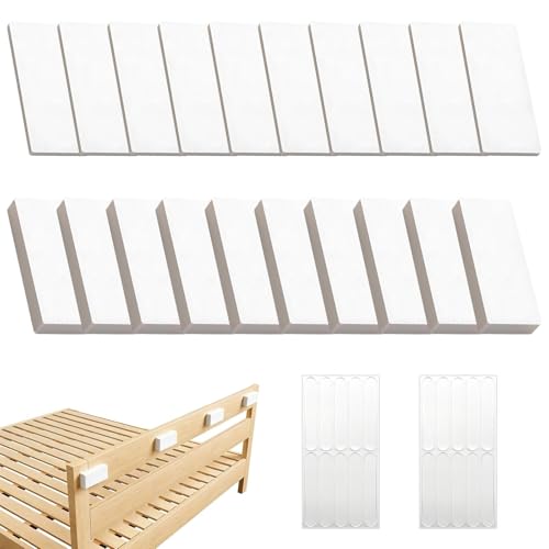 20 Pcs Headboard Stoppers For Wall 10pcs 0.19 Inch Thick + 10pcs 0.59 Inch Thick Furniture Wall Protector Anti Shake Bed Noise Stoppers with 2 Bumper Strips For Walls Couch Bumper (White)