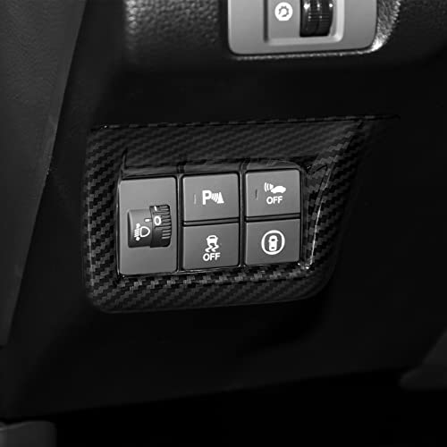 Image of Headlight Control Switch Cover Decals for Honda Civic 2022 2023 2024 2025 2026 11th Gen Accessories ABS Carbon Fiber Interior Stickers