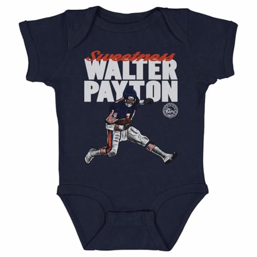 500 LEVEL Walter Payton Baby Infant One Piece Bodysuit (18M, Navy) - Walter Payton Hurdle WHT