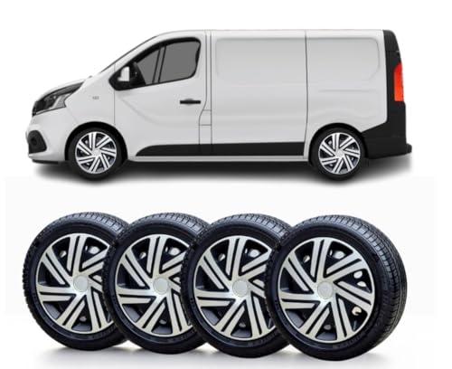 SOLIP 16 wheel trims, Hubcaps, Set of 4 for Vauxhall Vivaro, Citroen Dispatch from 2016,Peugeot Expert from 2016,Renault Trafic,Alloy wheels look covers (not for Boxer,Relay,Master) 6 cr