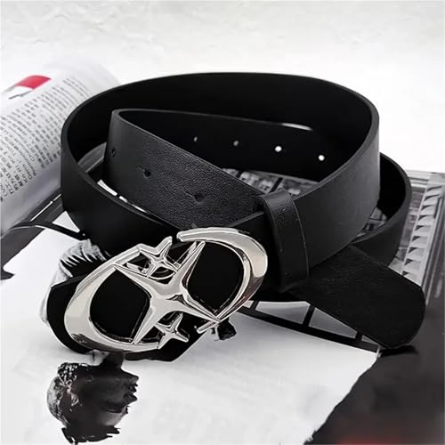 Women's Belts for Jeans Stylish Oval Cross Metal Buckle Belt Simple, and Universally Compatible for Men And Women2