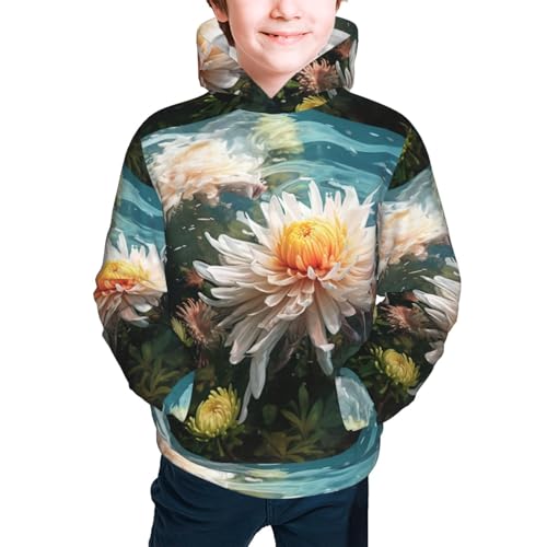 Elegant Chrysanthemum Flower Kid Hoodies Boys Sweatshirts Girls Pullover with Pocket3