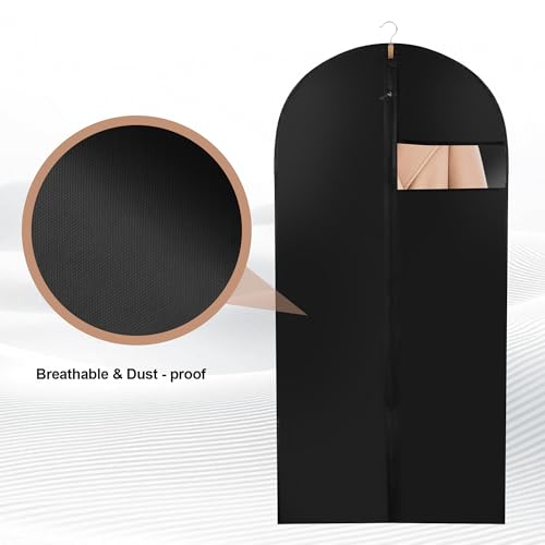 4 Stücke Kleidersack, Wasserdicht kleiderschutzhülle, Kleidersäcke mit reißverschluss, geeignet zur aufbewahrung von anzügen, mänteln, Jeans, Staubdicht Kleidersack lang 120 x 60 cm