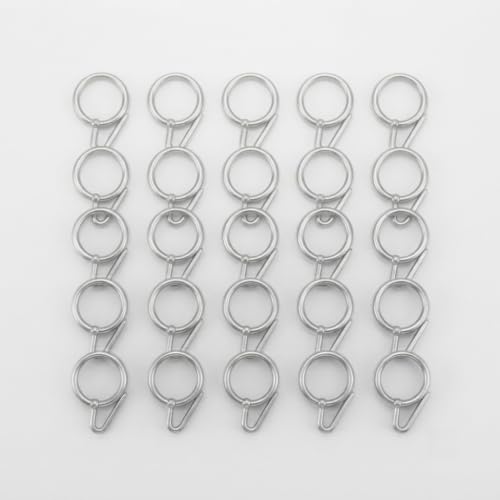 Image of ProKart Premium Plastic Curtain Rings Hook for Windows, Doors, Bathrooms and Other Multipurpose Usage - 1.5 Inch Inner Diameter (Silver, 24)