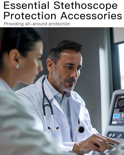 Image of EKO CORE 500 Digital Stethoscope Protector Kit - 3 Pack Silicone Case + (3 pcs) 2.5D Tempered Glass Screen Protectors - 9H Hardness for Full Protection