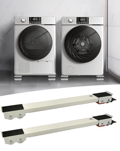 Rodillos para Electrodomésticos - Carro Móvil para Lavadora y Muebles de Acero Ajustable y Extensible - Transportador Pesado para Lavadoras, Secadoras, Refrigeradores y Muebles