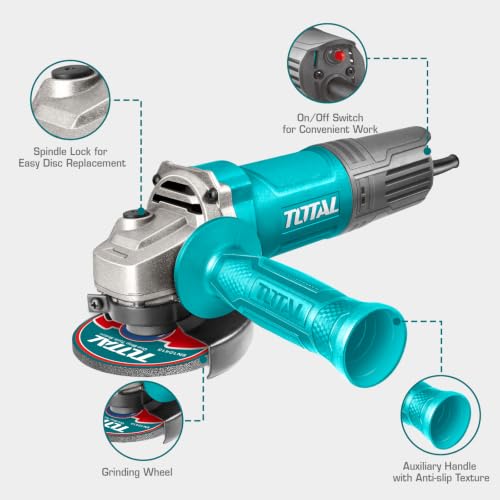 Image of TOTAL Professional Angle Grinder Machine, 750W 100mm /4'' Disc