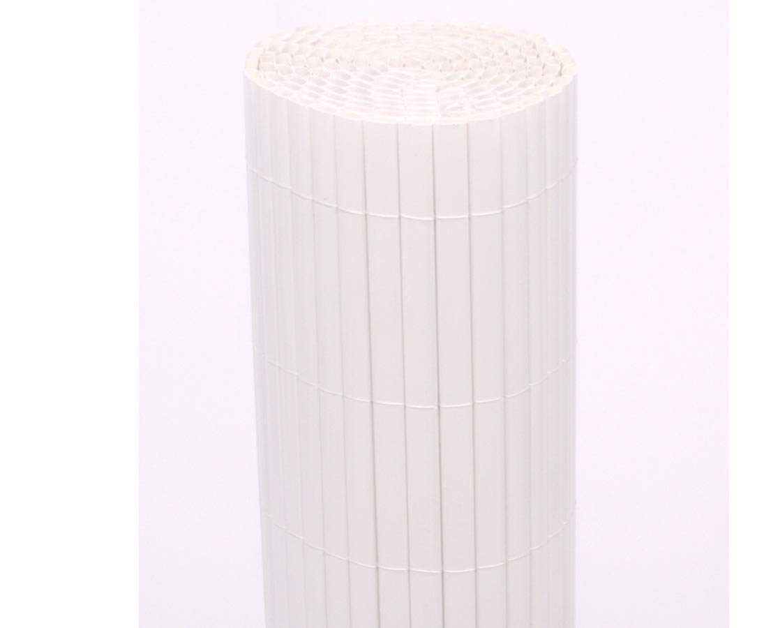 bambus-discount.com Osłona balkonowa, 180 x 300 cm, kolor: biały, model ekskluzywny – ochrona przed wzrokiem, na balkon, taras, do ogrodu, ochrona przed słońcem, wiatrem, mata maskująca