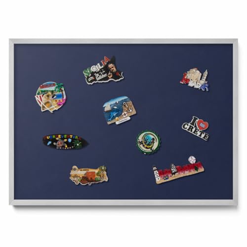 Tulup Magnettafel Pinnwand 70x50 cm Silber Kunststoffrahmen Pastell Akzent Farbe Magnetisch Wandtafel Memoboard Notizwand Organisation für Schule Büro Zuhause Kinderzimmer Küche