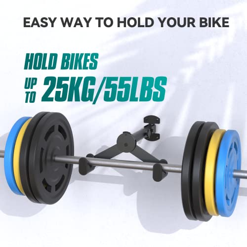 Bike Wall Mount, [Ultra-Strong] 180 ° Cycling Wall Mounted Holder Hook 23.6 Inch Adjustable & Foldable Bike Hook For Garage Home Horizontal Bike Hanger Safe & Secure For Mtb, Road Bicycles #TOP1