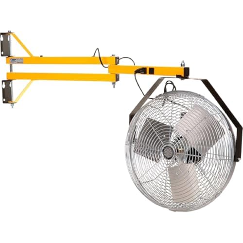 Fostoria TPI Corporation 40-LDF-TE Loading Dock Fan Head and Arm Combination – 40" Reach Dual Steel Tubing, 120V, w/2-embedded outlets, 18" Air Circulator w/TEAO Motor