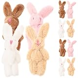BESPORTBLE 20 Piezas Muñecos Conejito de Peluche Suave para Decoración Hogar y Manualidades Colores Surtidos Rosa Marrón y Blanco Juguetes Rellenos Adorables para Llavero o Colgar