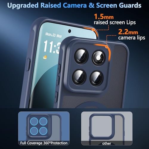 Image of For Motorola Edge 2026 Case,Magnetic [38 N52 Magnets] Military Grade Drop Protection Moto Edge 2026 case-Full Camera Protection Slim Matte Anti-Slip Phone Cover Protector for Motorola Edge 2026, Blue