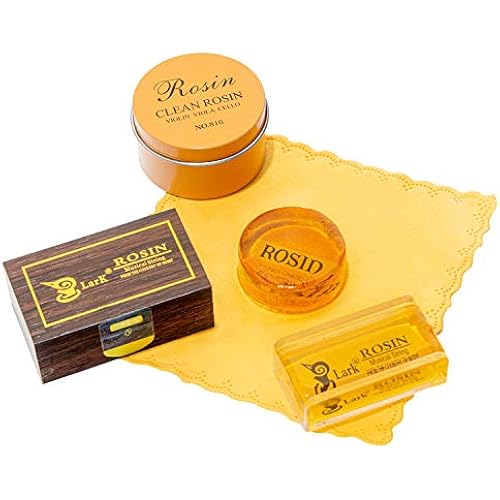 Fansjoy Violin Rosin 2 Pack, Natural Rosin with Case, Light Low Dust Rosin for Violin Viola and Cello Bows