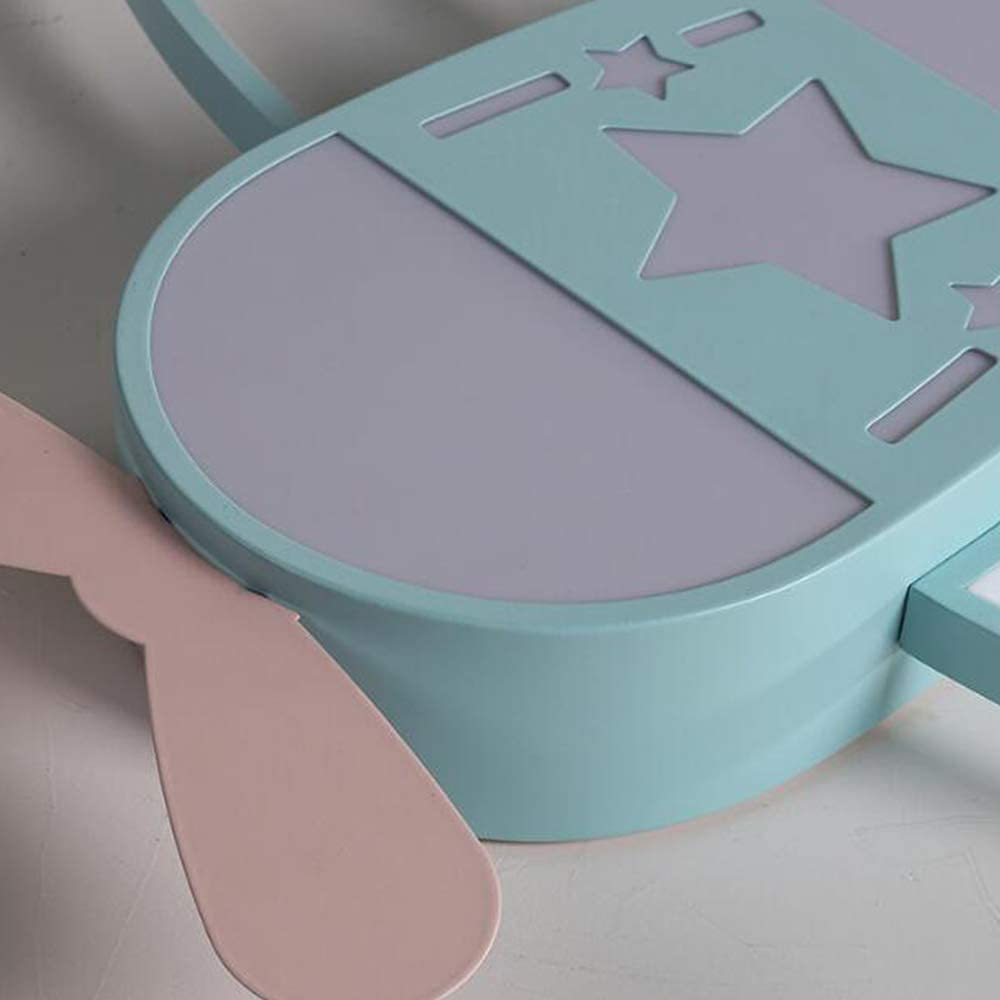 Flugzeug Rakete Deckenleuchte Sterne Kinderleuchten Acryl Deckenlampe Beleuchtung Ultradünn LED Dimmbare Energiesparende Lampe Babyzimmer Schlafzimmer Wohnzimmer Kinderzimmer Cartoon Lichter,Blau,59cm