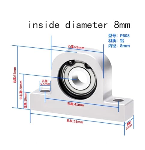 Support de palier vertical anti-vibration en aluminium P608 pour corriger le jeu d'axe - 2