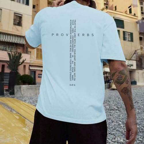 Image of Christian Shirts for Men Vintage Religious Cross Bible Verse T-Shirt Jesus Faith Tshirt Inspirational Graphic Tees