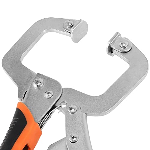 Image of HOZEON 3 PCS 6 Inch C Clamp Locking Pliers, Heavy Duty Welding C Clamp Pliers with Swivel Pads, Vise Grip Locking Pliers Face Clamps for Woodworking, Welding, Building