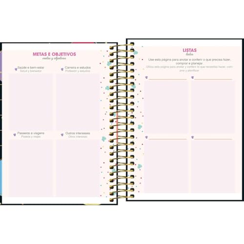 Tilibra - Agenda Espiral Diária 11,7 x 16,4 cm Minnie 2025 - Três Minnie Lets make it magic