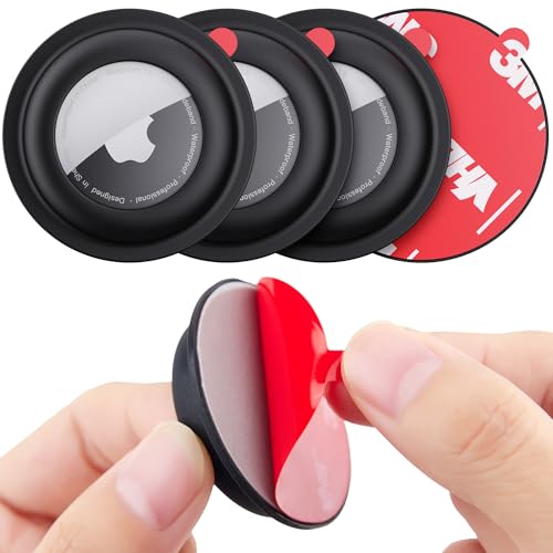 for Airtag Holder Holder Case for Wallet Bike Tv Remote Car for Airtag Sticker Stick Compatible with AirTag 1st & 2nd Generation (4 Black)