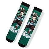 Satdflie Demon Slayer 1 par de calcetines Kimetsu no Yaiba Unisex Mid-ternera calcetines casuales Anime impreso lindo idea de Navidad regalo para los fans, un tamaño, verde