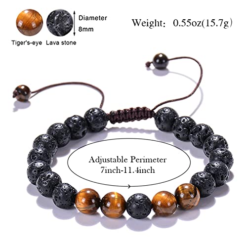 Bracelets de perles extensibles de 19cm en authentique pierre de qualité - 4