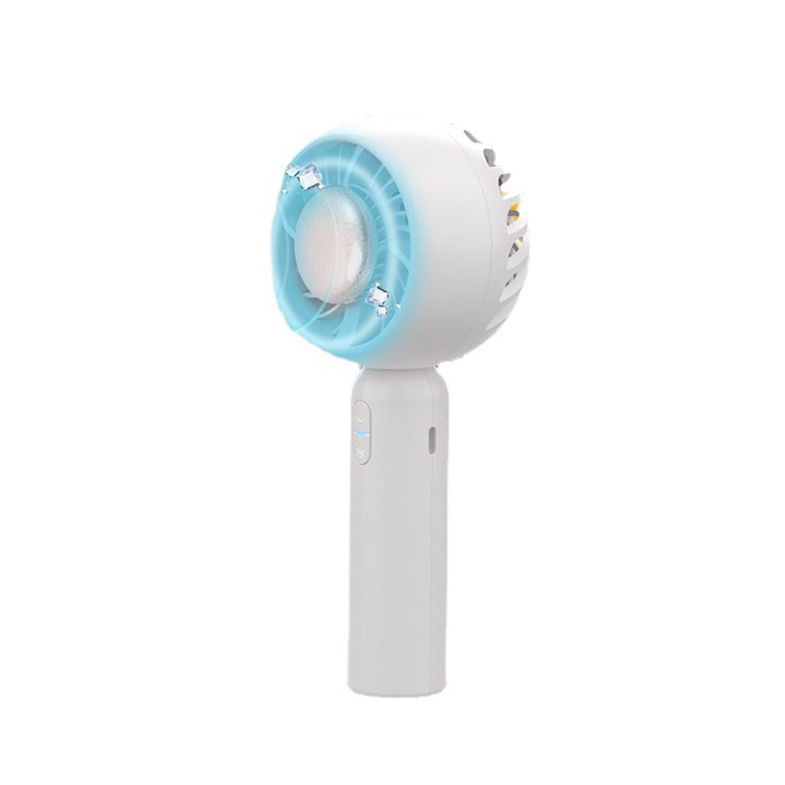 EGwvdgmb Portable Mini Fan, Portable Mini Fan 2000mAh USB 3 Speeds Ice Cool Handheld White Pink(White)