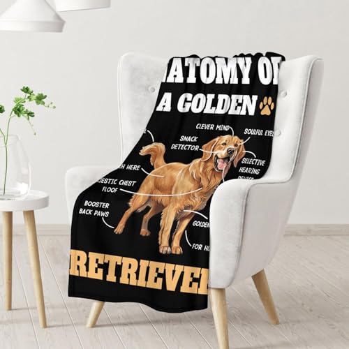 Golden Retriever Blanket - 30x40 Inches Size for Baby - Soft Fluffy Throw for Couch, Work - Black Novelty Fuzzy Gifts