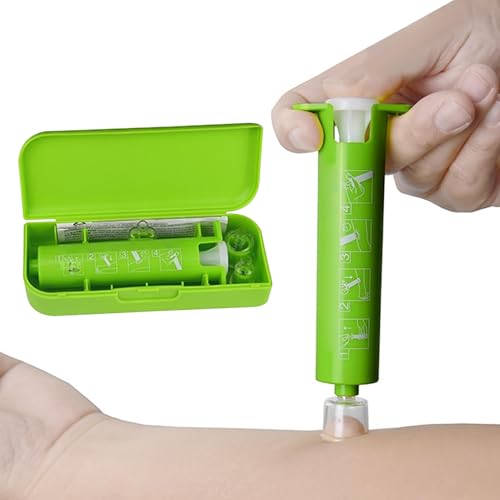 Herramienta de succión para picaduras de mosquitos, herramienta de succión de picaduras de insectos con taza, extractor de veneno con caja de almacenamiento para senderismo, camping
