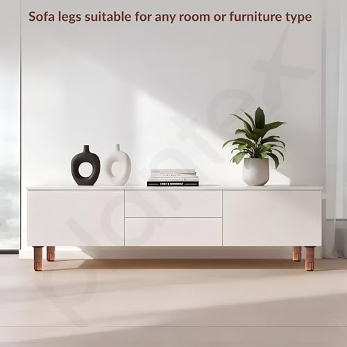 Image of Plantex 4 Inch Sofa Leg for Bed Furniture /Aluminium Sofa Leg for Table /Support Legs /Furniture Leg - Pair of 2 (4 Piece) (DTS-77,Rose Gold)