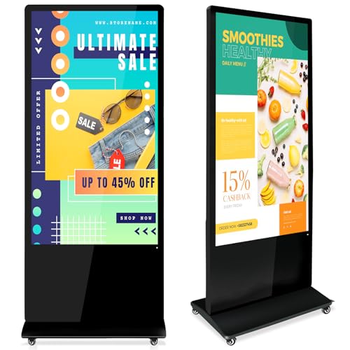 Image of 65 Inch Digital Signage Display, 4K UHD Floor Standing Advertising Player Commercial LCD Monitor Interactive Kiosk with USB /HDMI-in, Android 14 (4+32GB), Non-Touch