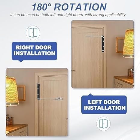 Image of Heavy-Duty Spring Door Closer | Automatic Self-Closing Door Kit | Adjustable Speed, Easy Install, for Residential & Light Commercial Use | Door Closer for Home & Office