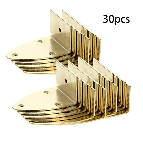 Image of MroMax Picture Photo Frame Metal Brace Bracket Hanger Gold Tone 27 x 26 x 42mm /1.06 x 1.02 x 1.65-inch Large 30pcs