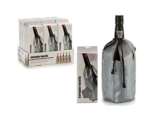 BigBuy Home Raffreddatore per bottiglie grigio (0,5 x 22 x 17 cm)