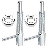 PATIKIL Retractable Indexing Plunger Pin, 2 Pcs M6x1 Carbon Steel Spring Safety Pin Spring Loaded Latch Telescopic Locking Pin with L-Handle for Industrial Equipment