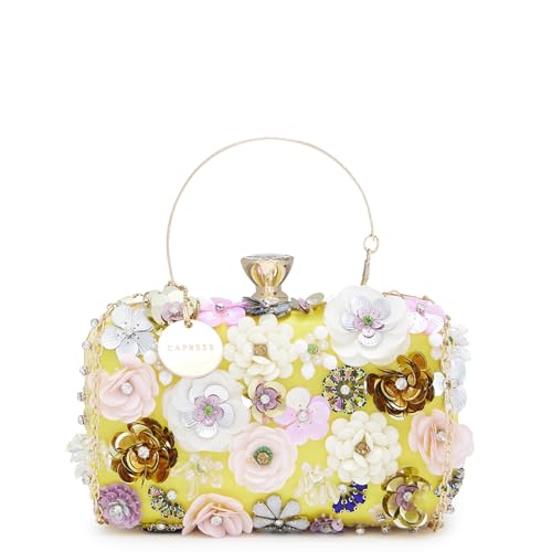 Image of Caprese Ava Clutch for Women (Small, Yellow)